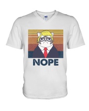 Nope Grumpy V-Neck T-Shirt tile