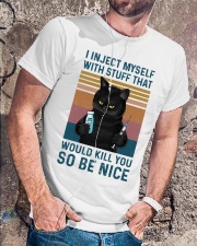 I inject myself with stuff Classic T-Shirt lifestyle-mens-crewneck-front-4