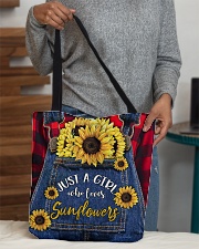 Just a girl who loves Sunflowers All-over Tote aos-all-over-tote-lifestyle-front-10