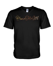 Brown skin girl V-Neck T-Shirt tile