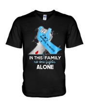 No one fights alone V-Neck T-Shirt tile