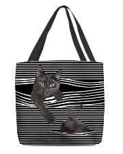Black cat peeking All-over Tote back