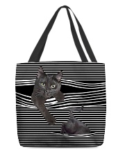 Black cat peeking All-over Tote front