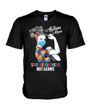 Spread kindness not germs V-Neck T-Shirt tile