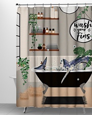 Wash your fins Shower Curtain aos-shower-curtains-71x74-lifestyle-front-06