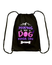 Hiking and dog kinda day Drawstring Bag tile