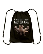 Let's eat kid Drawstring Bag tile