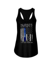 Nurses back the blue Ladies Flowy Tank tile