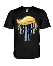 Hair skull V-Neck T-Shirt tile