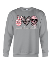 Peace love skulls Crewneck Sweatshirt tile