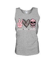 Peace love skulls Unisex Tank tile