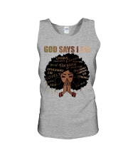 God say I am Unisex Tank tile