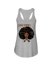 God say I am Ladies Flowy Tank tile