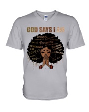 God say I am V-Neck T-Shirt tile