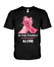 No one fights alone V-Neck T-Shirt tile