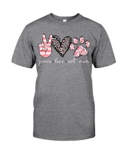 Peace love cat mom Classic T-Shirt front