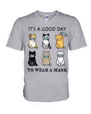 It's a good day to wear a mask V-Neck T-Shirt tile