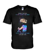 Dearly beloved We are gathered here V-Neck T-Shirt tile