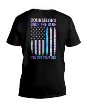 Counselors back the blue V-Neck T-Shirt tile