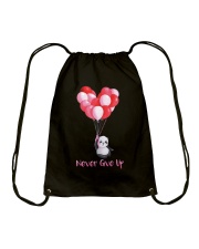Never give up Drawstring Bag tile