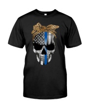 Leopard skull american flag shirt Classic T-Shirt front