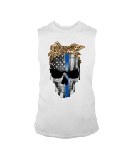 Leopard skull american flag shirt Sleeveless Tee tile