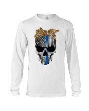 Leopard skull american flag shirt Long Sleeve Tee tile