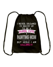 SUPER CUTE A PAINTING MOM Drawstring Bag thumbnail