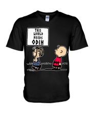 This World Needs Odin - Viking Shirt V-Neck T-Shirt thumbnail