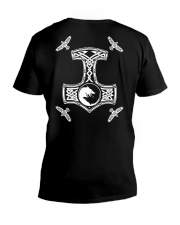 Raven Hammer Wolf - Viking Shirt V-Neck T-Shirt thumbnail