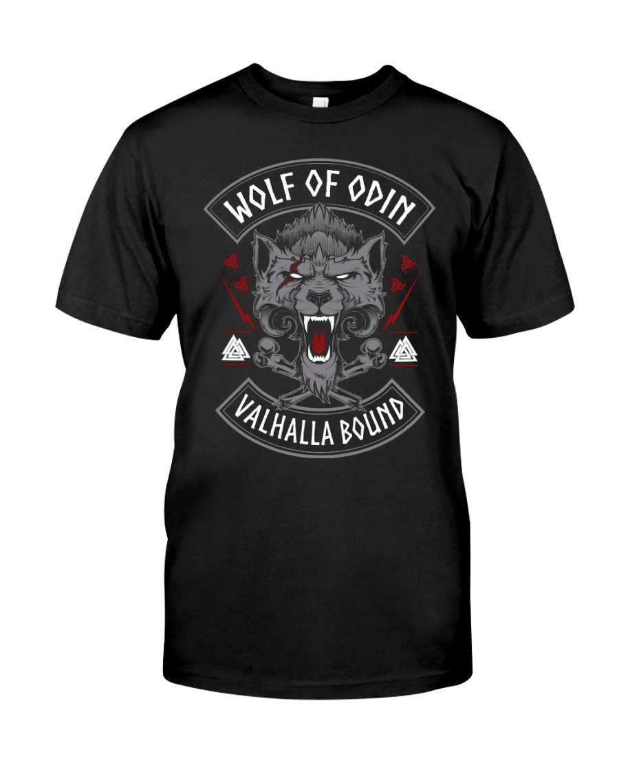 Viking Shirt : Wolf Of Odin Valhalla Bound Classic T-Shirt