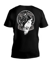 Hammer Heathen Wolf Raven - Viking Shirt V-Neck T-Shirt thumbnail