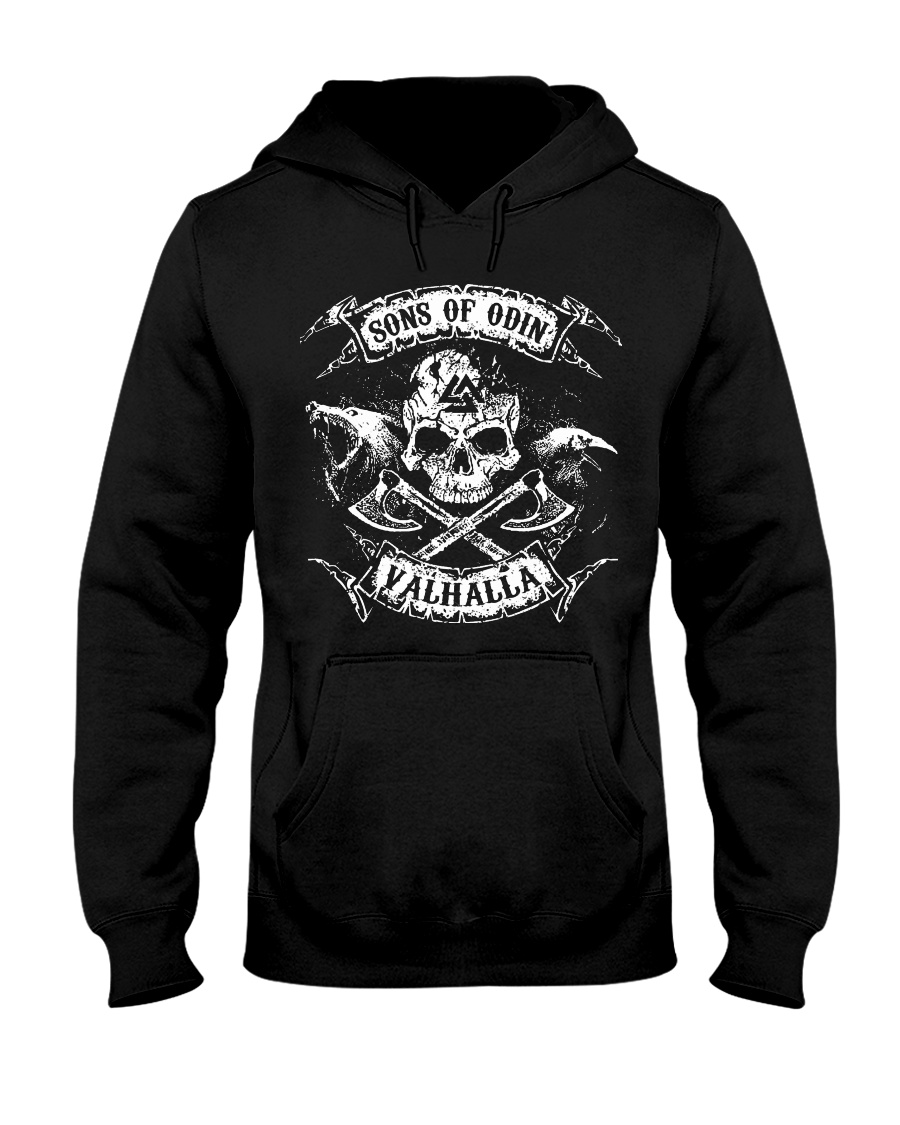 Viking Shirt - Sons of Odin Raven Wolf Hooded Sweatshirt