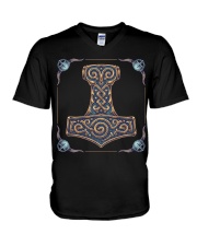 Viking Shirt : Viking Thor's Hammer V-Neck T-Shirt thumbnail
