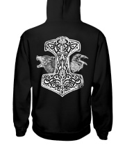 Hammer Heathen Wolf Raven - Viking Shirt Hooded Sweatshirt back