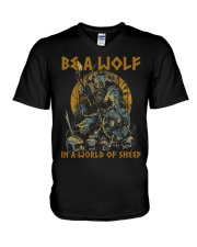 BE A WOLF IN A WORLD OF SHEEP - VIKING T-SHIRTS V-Neck T-Shirt thumbnail