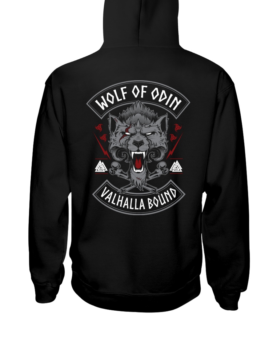 Viking Shirt : Wolf Of Odin Valhalla Bound Hooded Sweatshirt