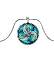The Triple Horn of Odin Metallic Circle Necklace front