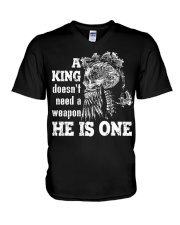 Viking Shirt - A King - HE IS ONE V-Neck T-Shirt thumbnail