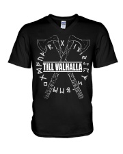 Till Valhalla Axe - Viking Shirts V-Neck T-Shirt thumbnail