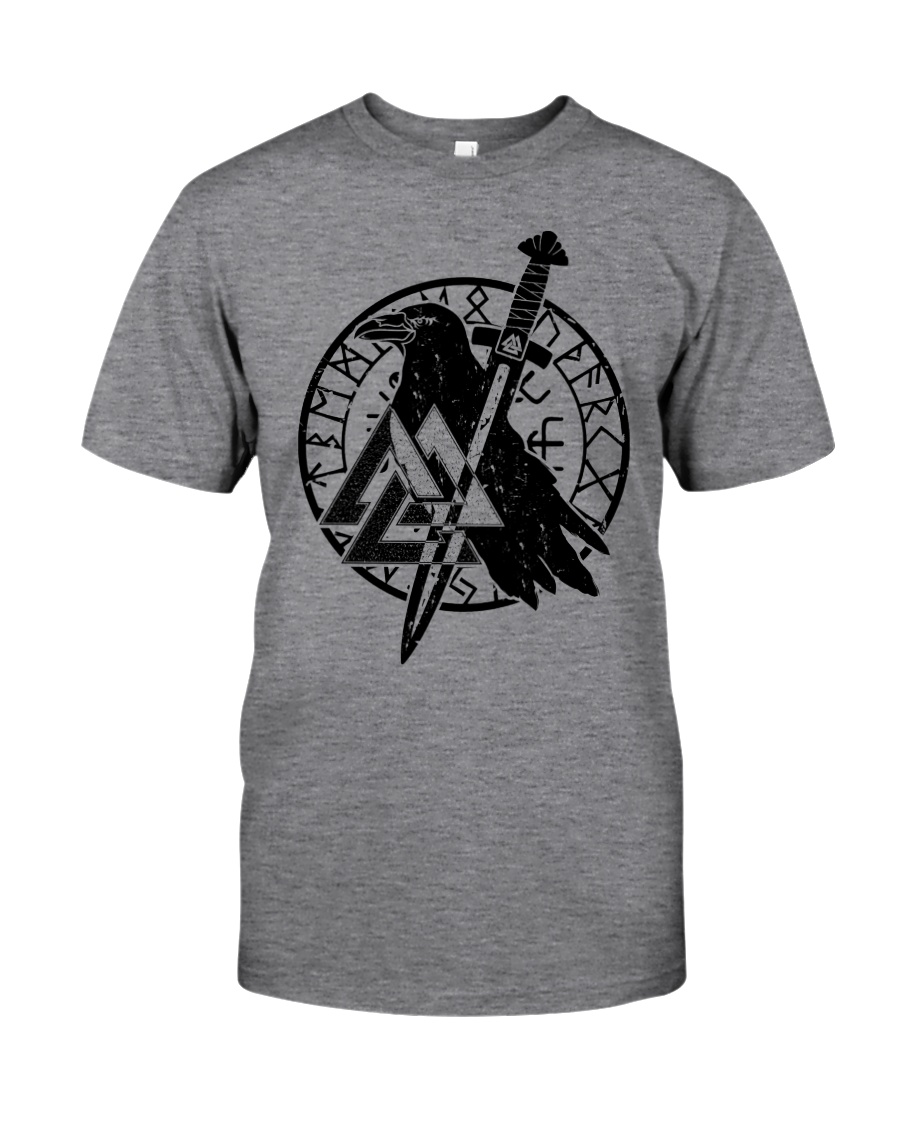 Viking Shirts : Raven Viking Vegvisir Classic T-Shirt