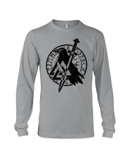 Viking Shirts : Raven Viking Vegvisir Long Sleeve Tee thumbnail