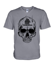 Viking T-shirt - Until Valhall - Skull Valknut V-Neck T-Shirt thumbnail
