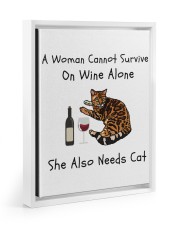 A Woman Cannot Survive On Wine Alone 11x14 White Floating Framed Canvas Prints thumbnail