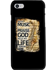 With Music I pray God Saxophone Phone Case tile