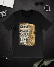 With Music I pray God Saxophone Classic T-Shirt lifestyle-mens-crewneck-front-16