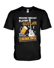Beer Lover - Weekend ForeCast Play Guitar V-Neck T-Shirt tile
