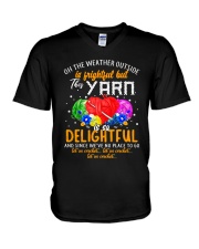 Crochet Lover - OH The Weather Outside V-Neck T-Shirt tile