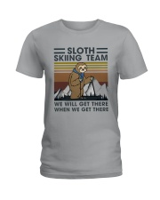 Skiing Lover 1 - Sloth Skiing Team Ladies T-Shirt tile