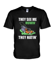 Lawn Mower 25 They See Mee Mowin V-Neck T-Shirt tile